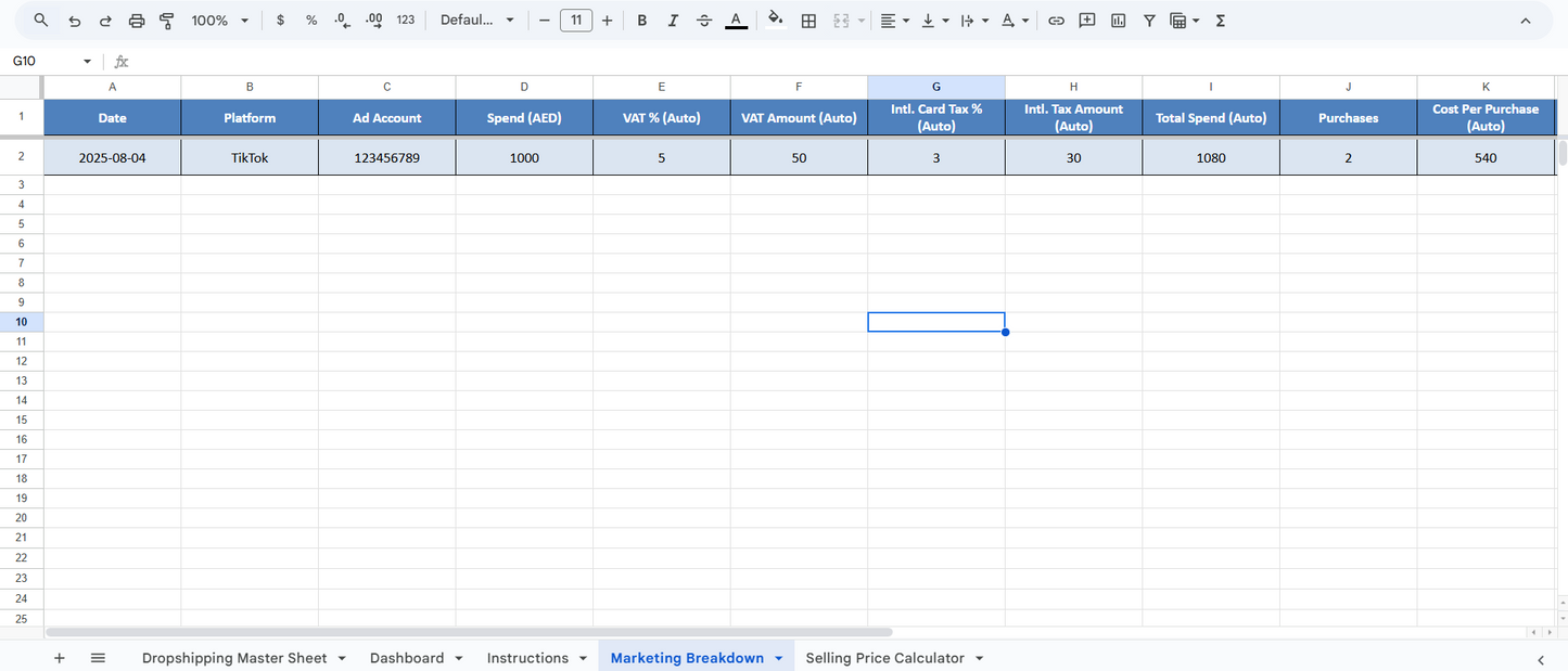 EcomPro: All-in-One Shopify Dropshipping Spreadsheet Kit (UAE • KSA • Pakistan)